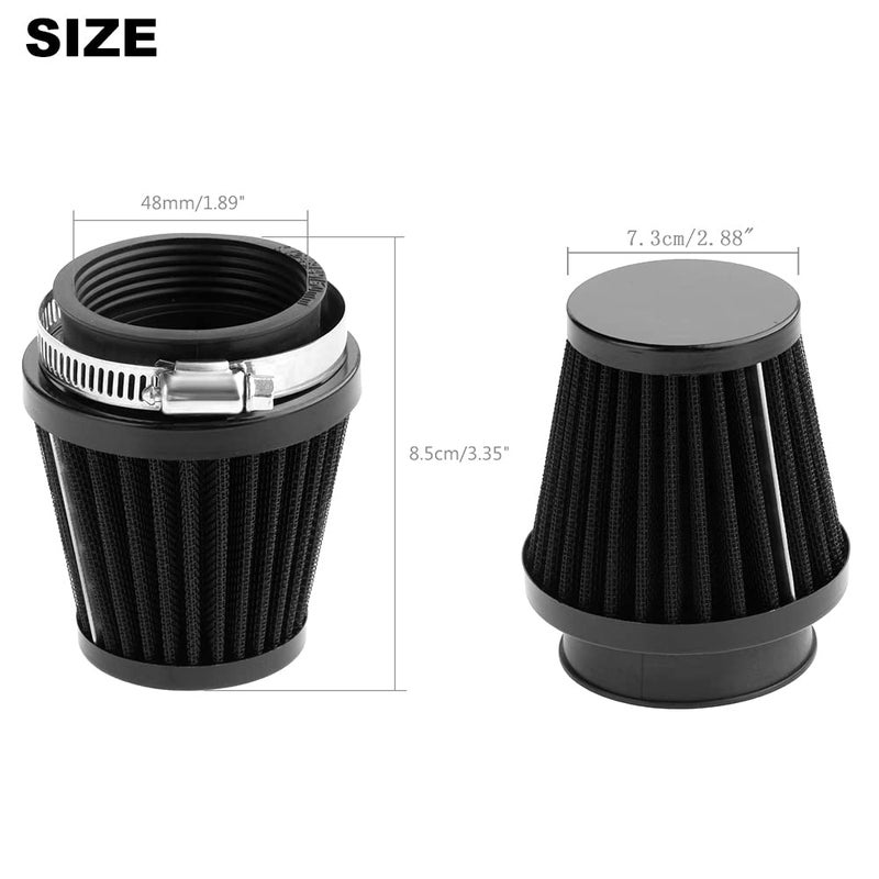 Mtsooning 48mm Motorcycle Air Filter, Clamp-on Intake Pod Cleaner Filter Replacement for Motorcycle ATV Dirt Pit Bike Go Kart 50-110cc - Image 5